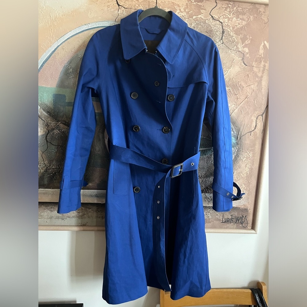Mackintosh MUIRKIRK COTTON TRENCH COAT in Blue - Handmade in Scotland size 36